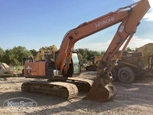 Up close cab of used Hitachi Excavator,Used Excavator in yard,Used Hitachi,Side of used Hitachi,Used Excavator ready to go,Front of used Excavator